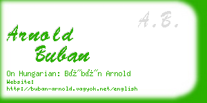 arnold buban business card